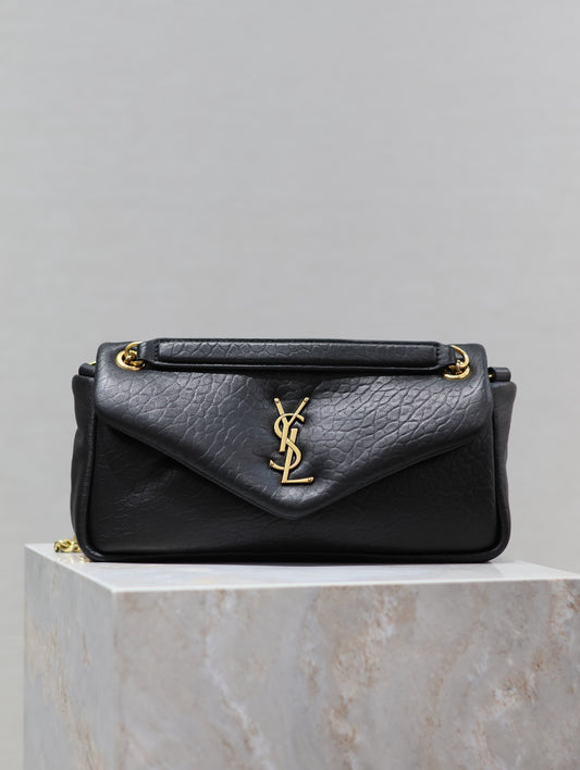 YSL Calypso Grained Lambskin leather bag