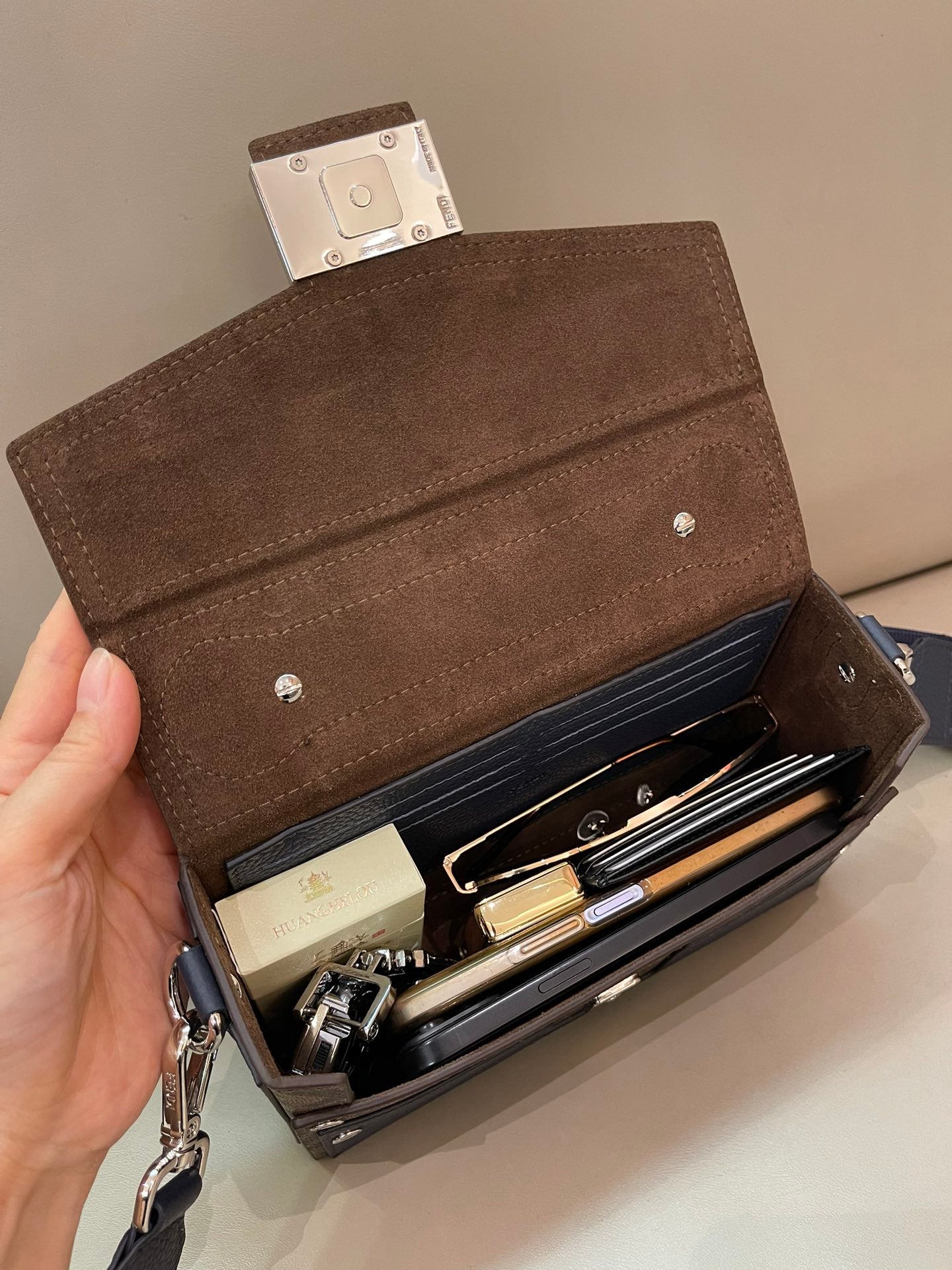 Fendi Baguette Trunk leather bag