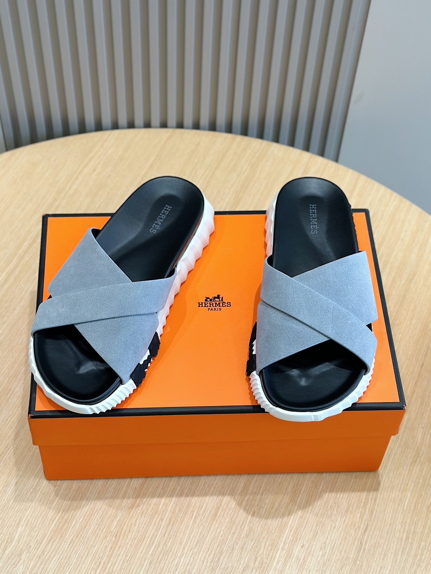 Hermes Men Suede Slides