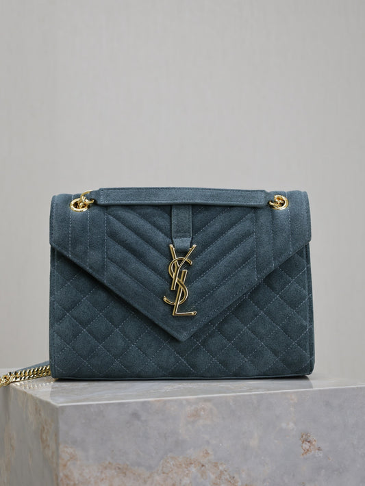 YSL College Medium suede bag