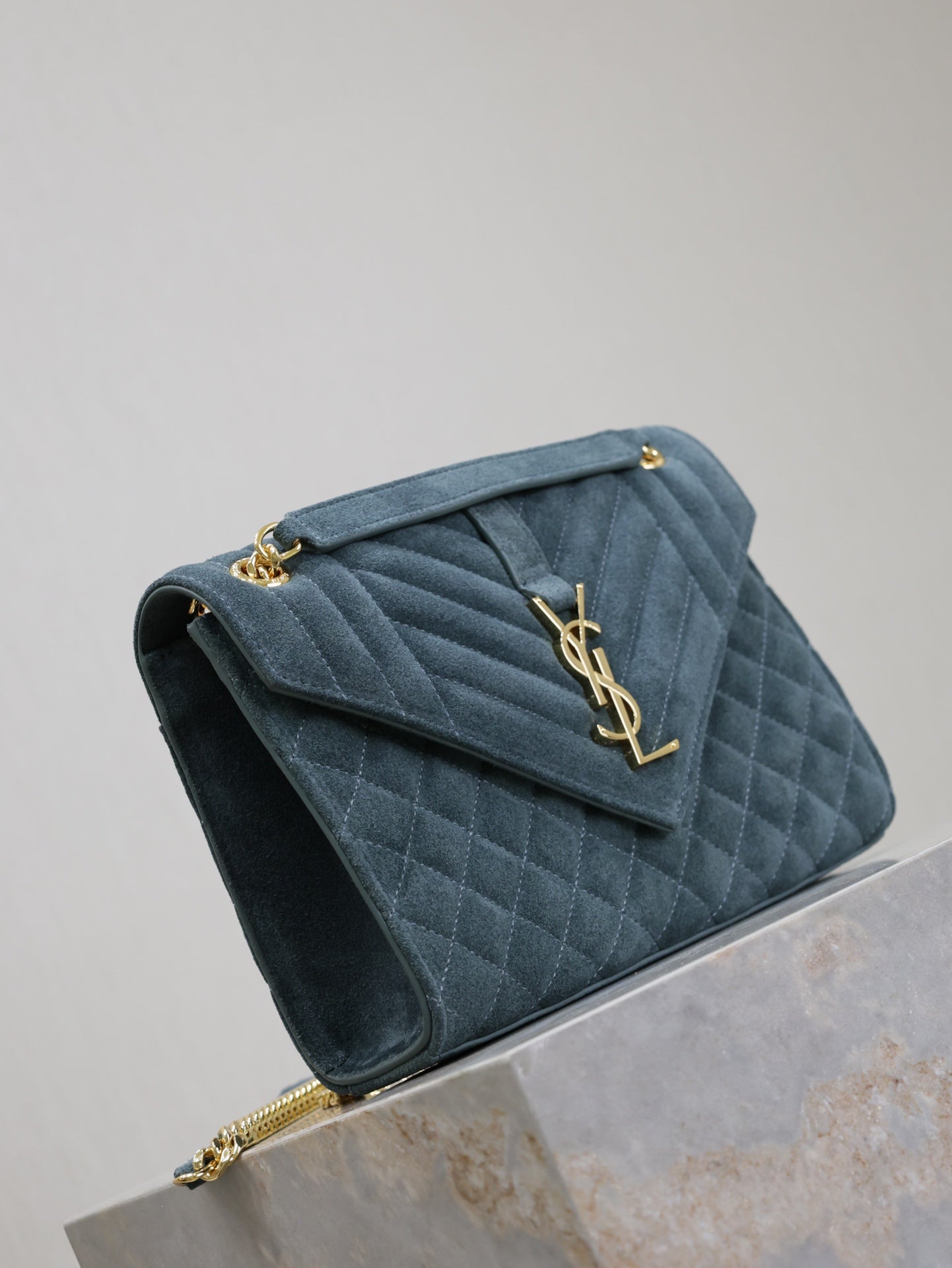 YSL College Medium suede bag