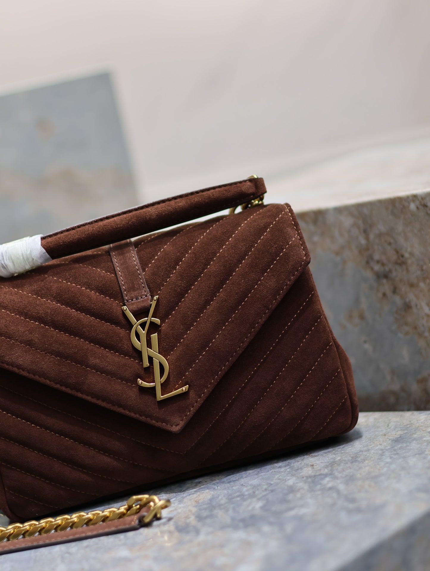 YSL Monogram college 24 suede