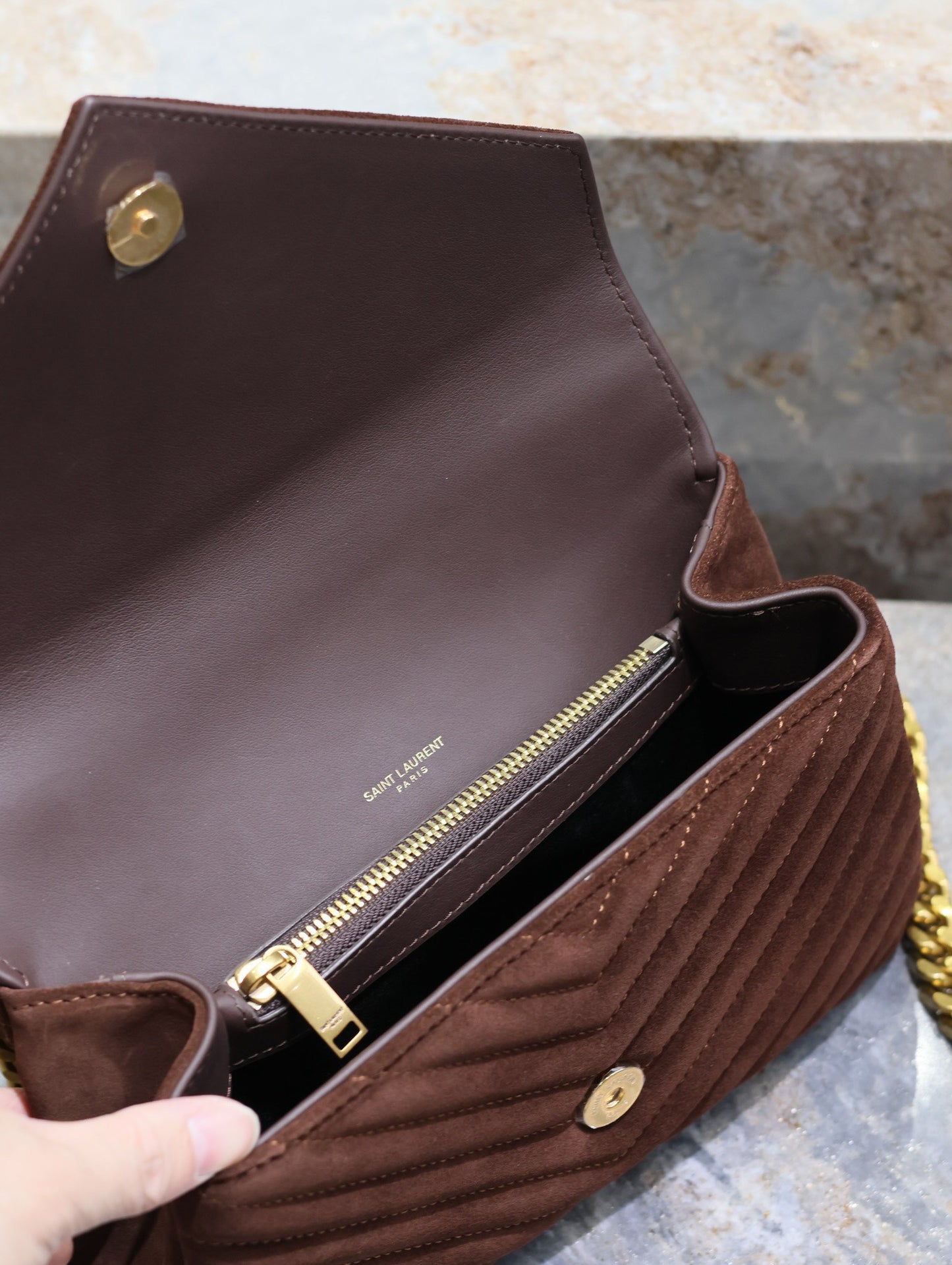 YSL Monogram college 24 suede