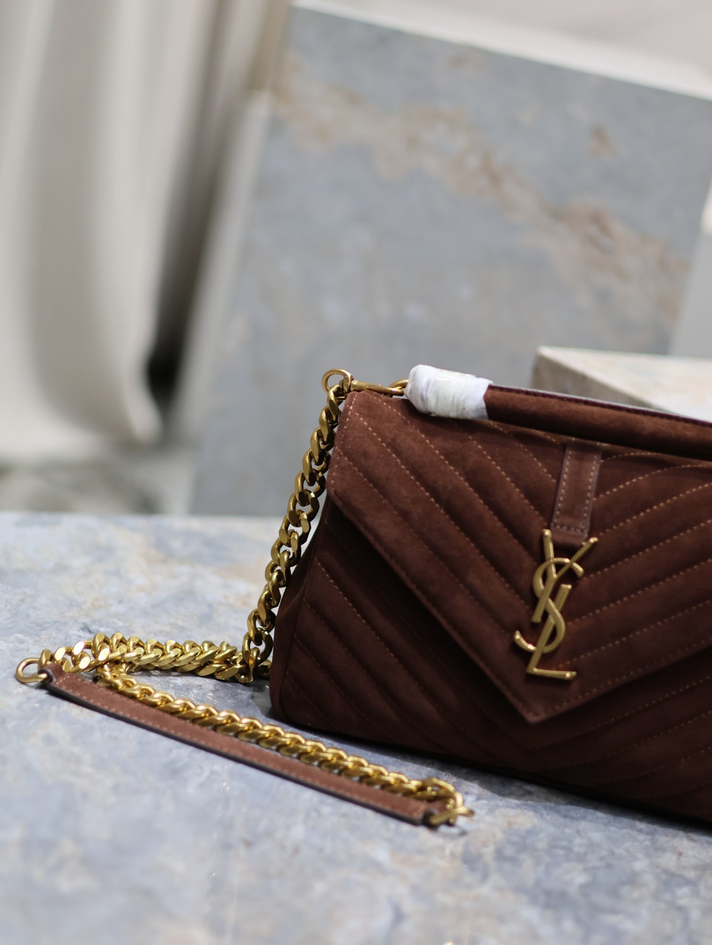 YSL Monogram college 24 suede