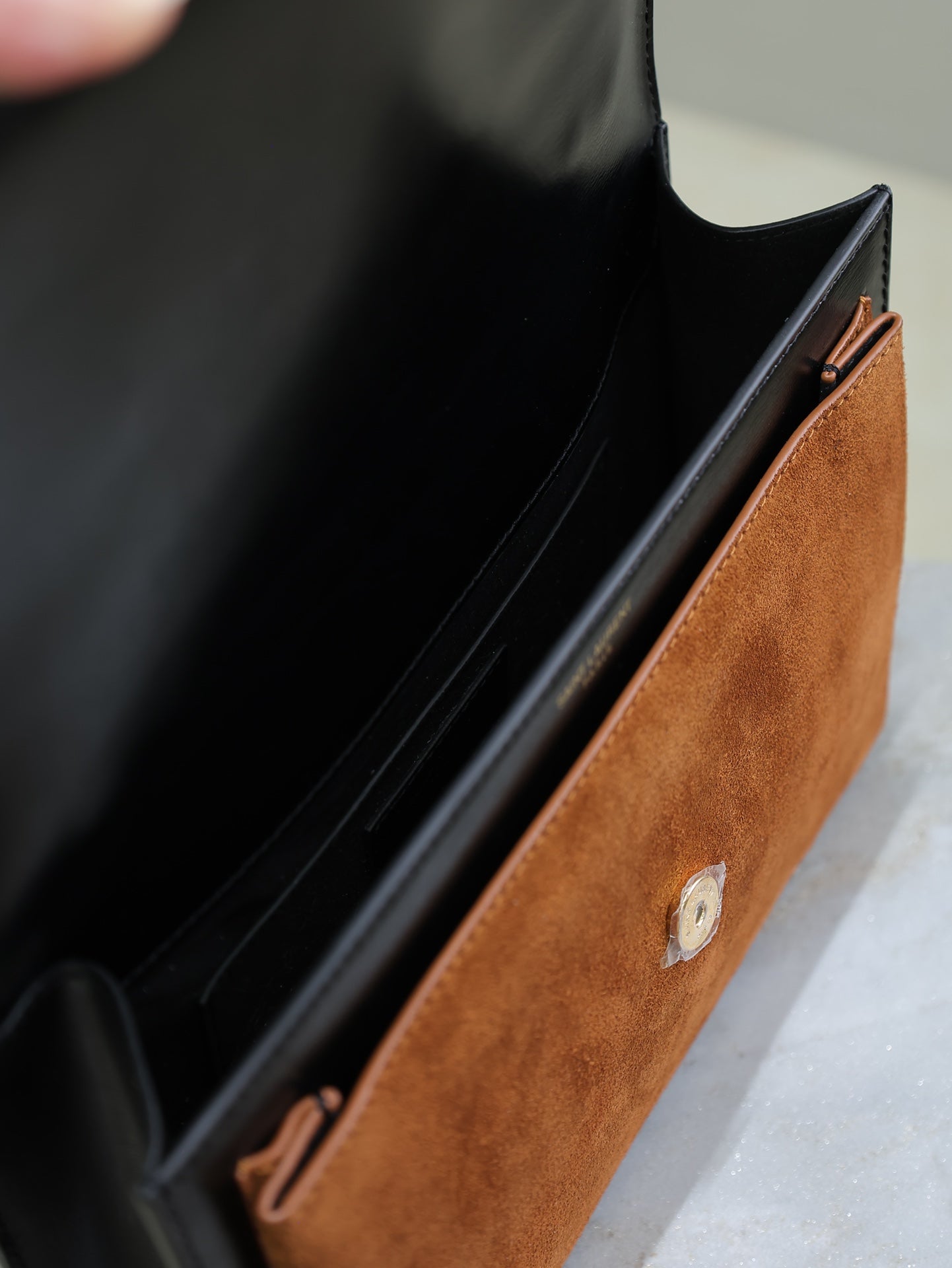 YSL Sunset 25 cm Suede leather bag