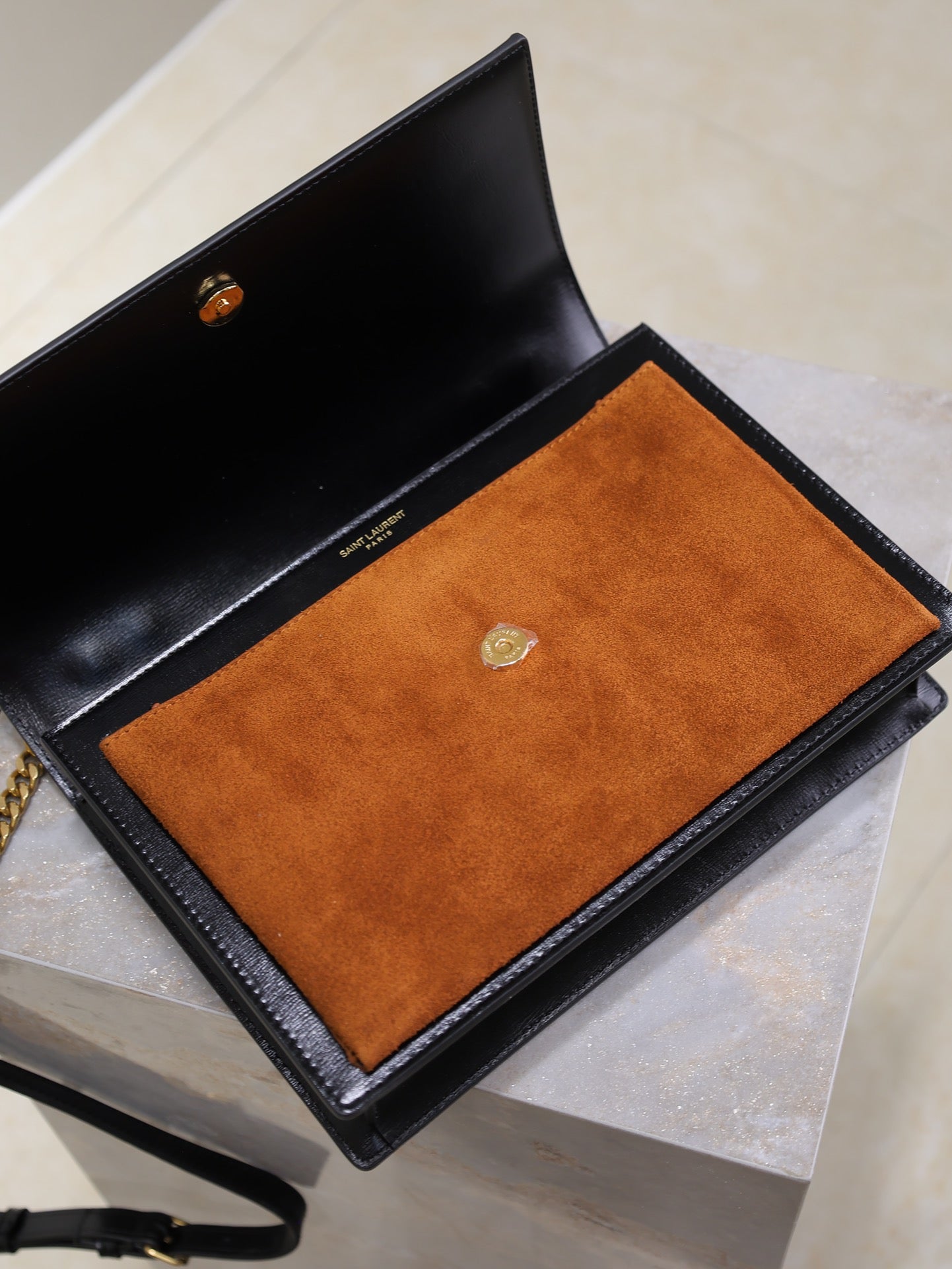YSL Sunset 25 cm Suede leather bag