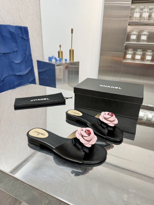 Chanel Camellia Slides