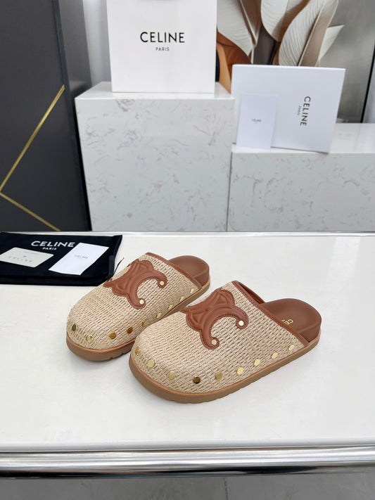 Celine Raffia Clog
