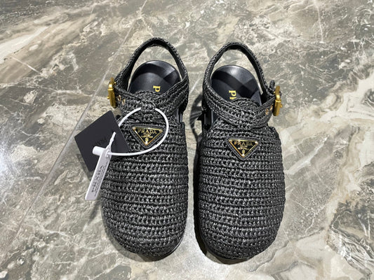 Prada Raffia Clogs