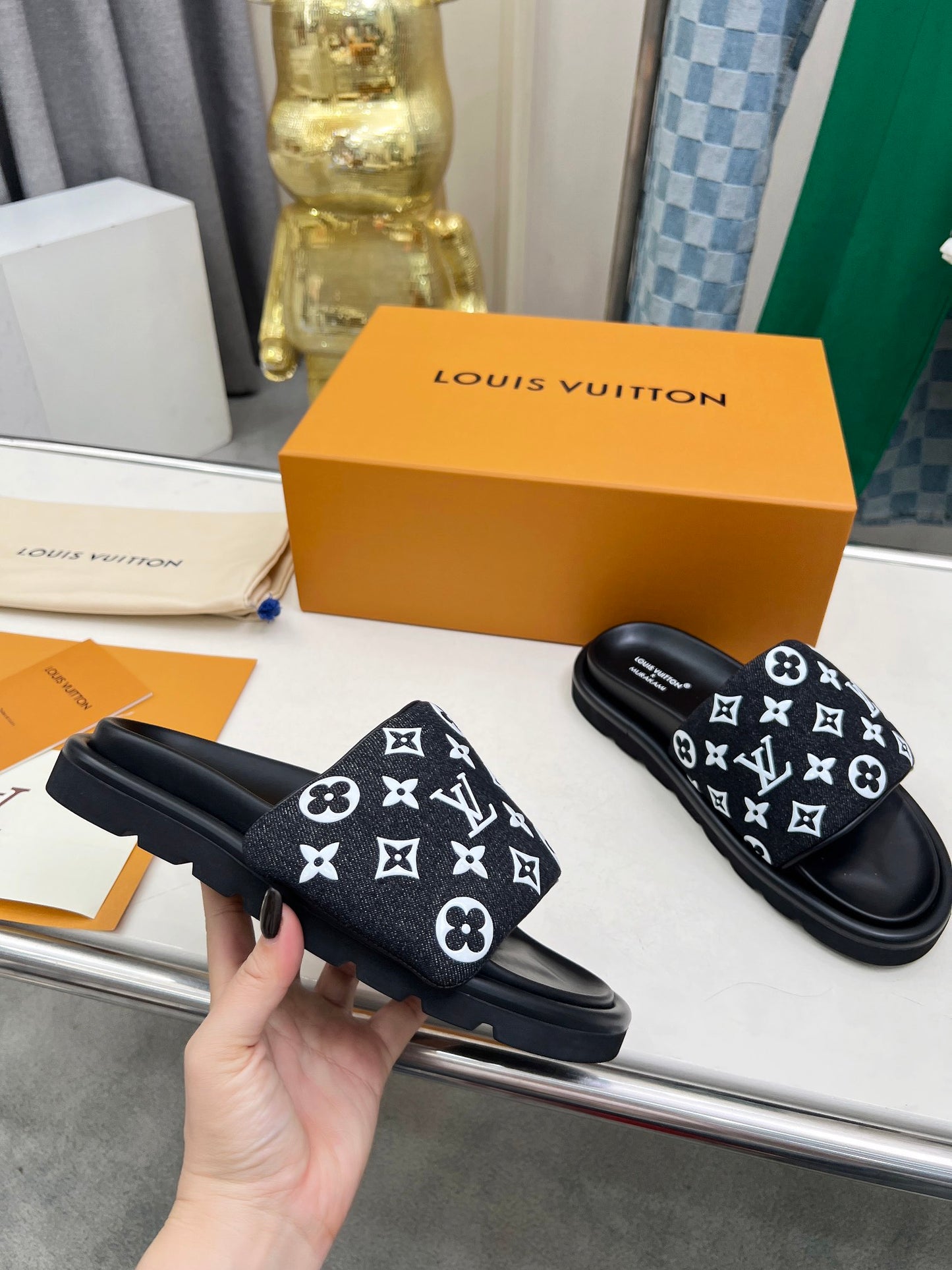 Louis Vuitton Denim Mules