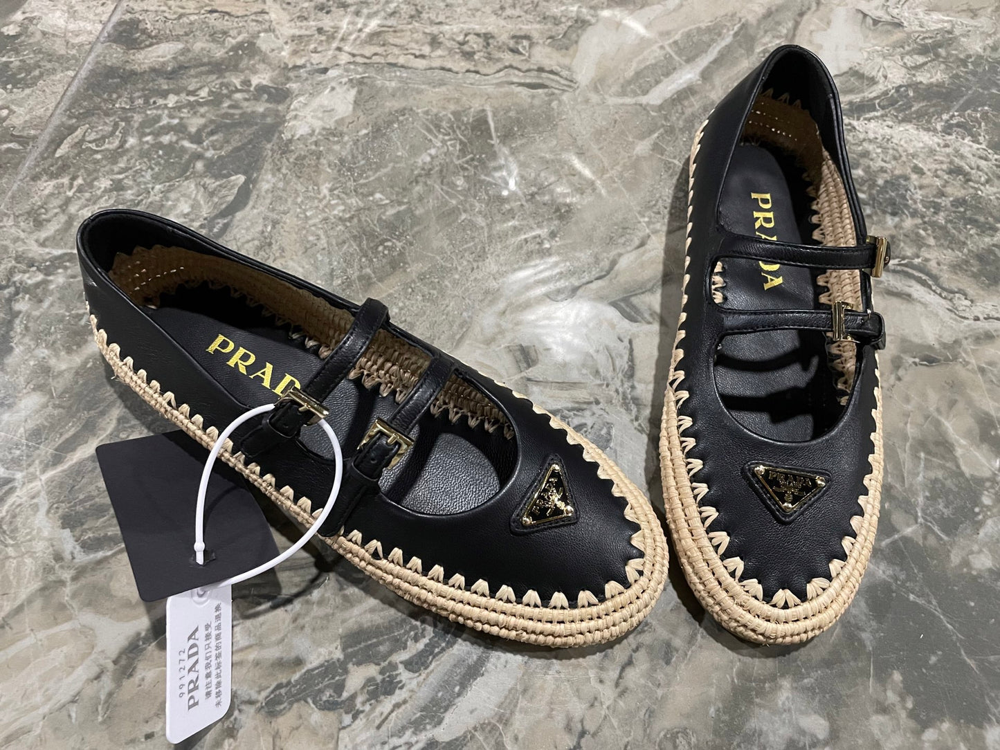 Prada leather ballerina shoes