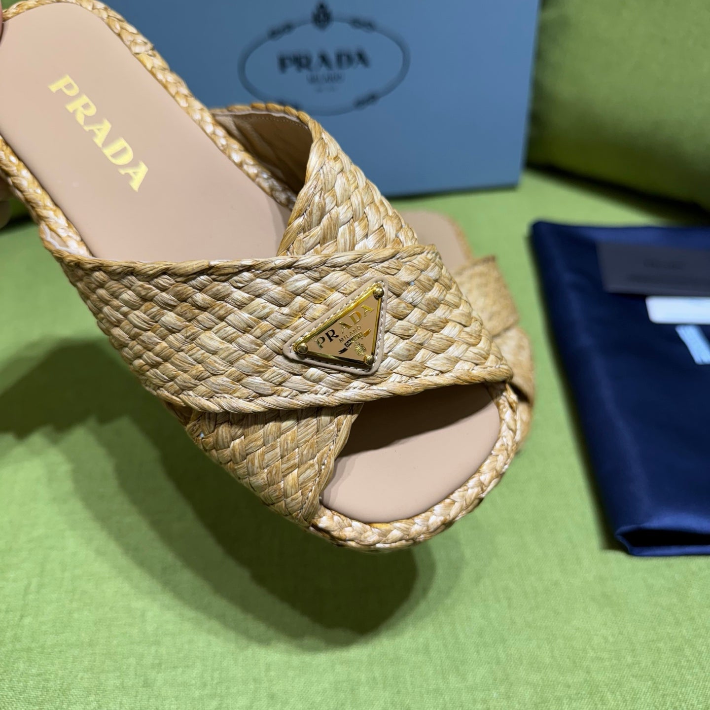 Prada Straw Slides