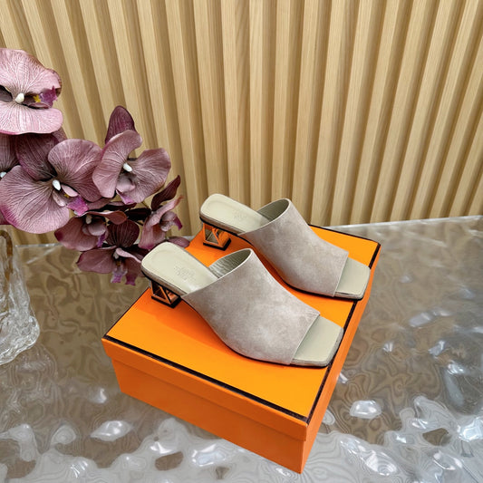 Hermes Suede Heels Sandals