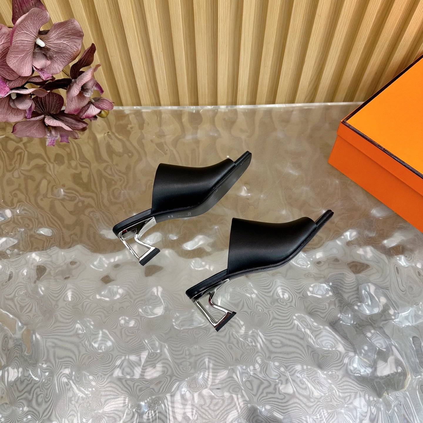 Hermes Leather Heels Sandals