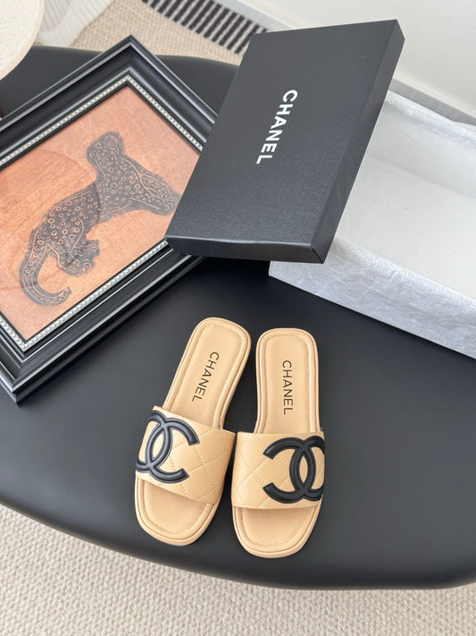Chanel leather slides