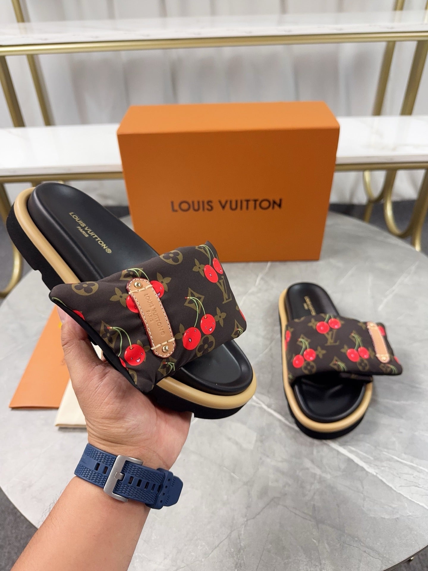 Louis Vuitton LV x TM Cherry slides