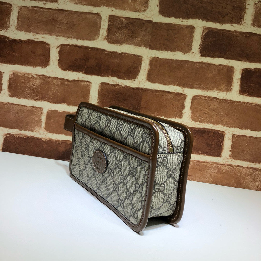 Gucci Retro Interlocking G Travel Pouch Beig