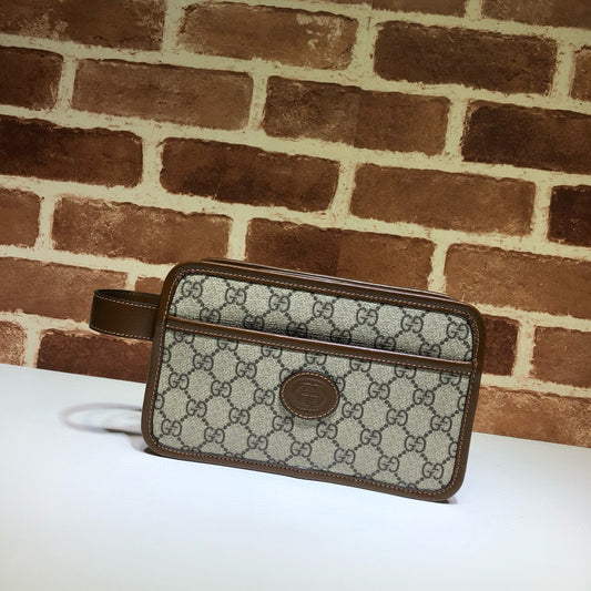 Gucci Retro Interlocking G Travel Pouch Beig