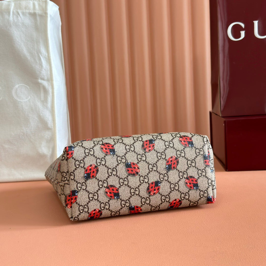 Gucci Supreme Monogram Childrens Ladybug Tote Red