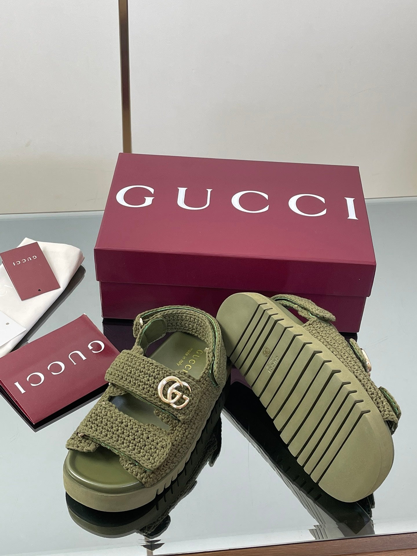 Gucci straw sandals