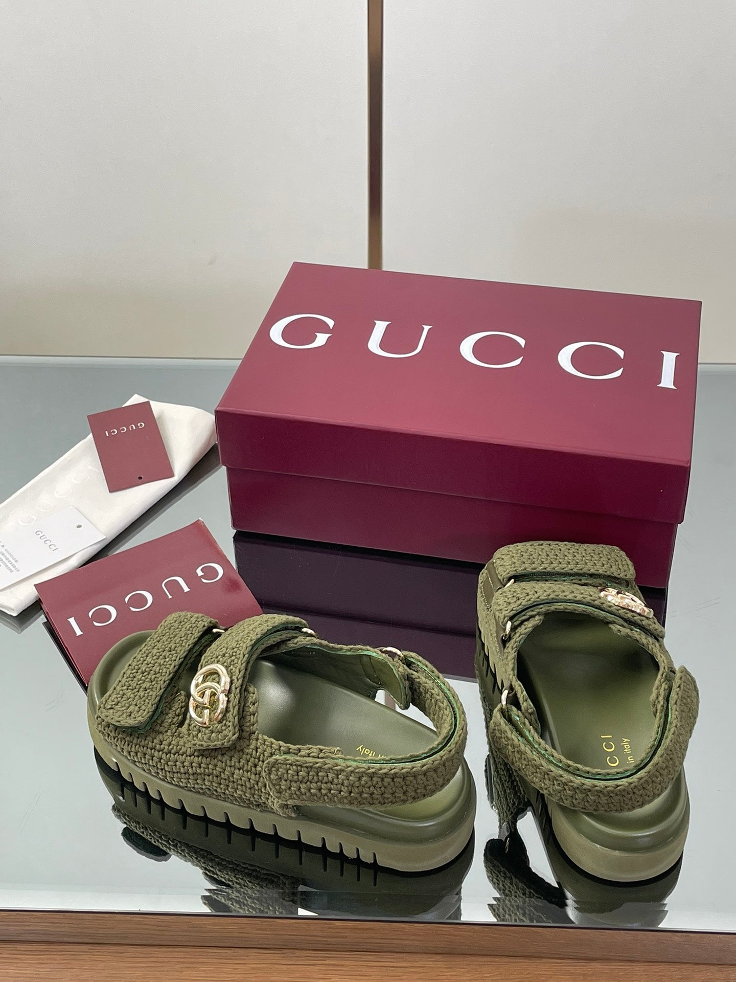 Gucci straw sandals