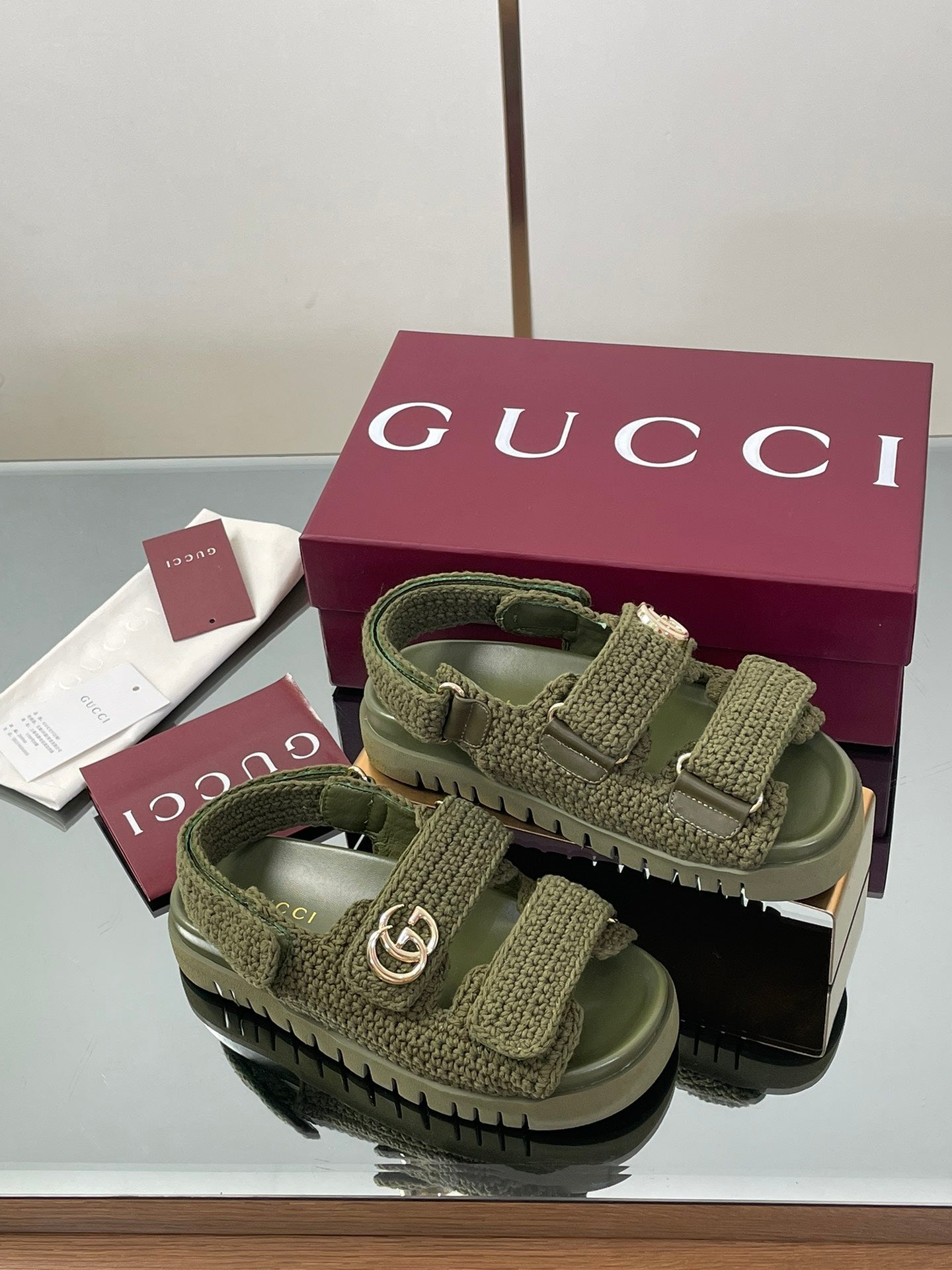 Gucci straw sandals