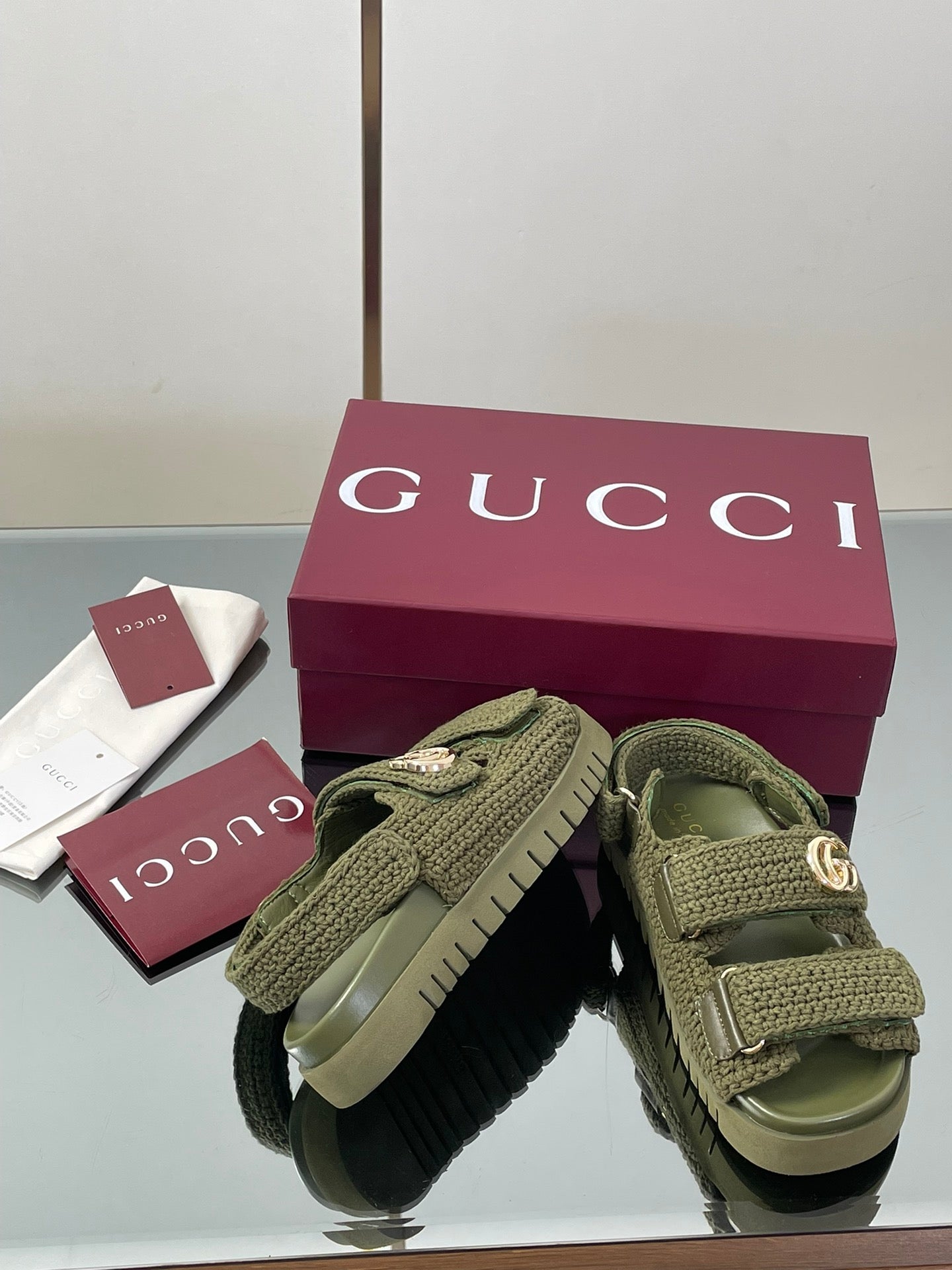 Gucci straw sandals