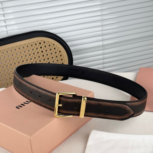 Miu Miu old style leather belt