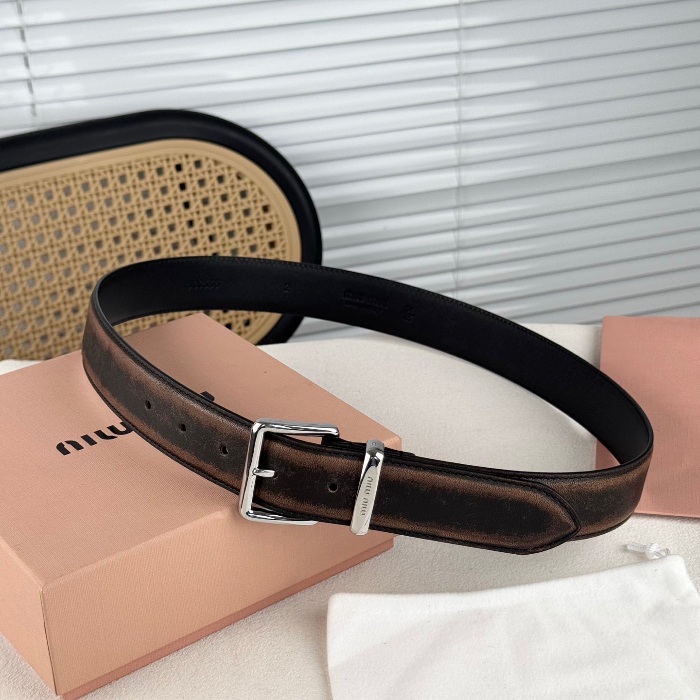 Miu Miu old style leather belt