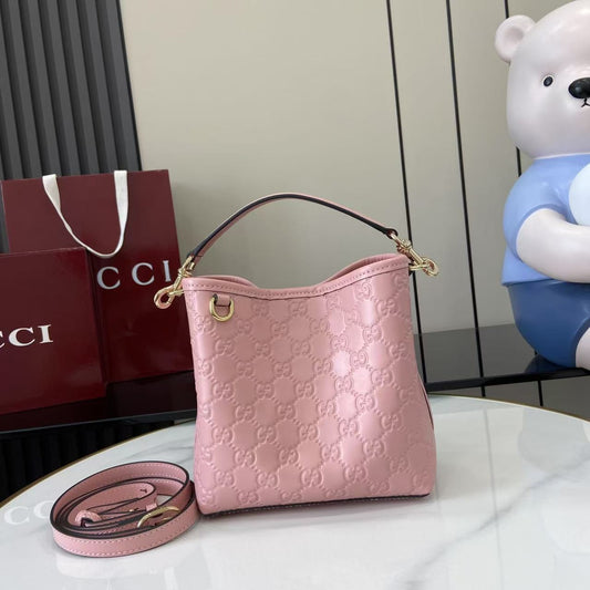 Gucci GG Emblem small bucket bag