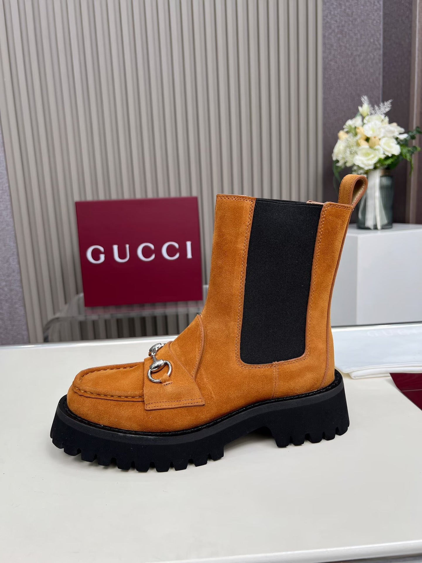 Gucci Horsebit Suede Boots