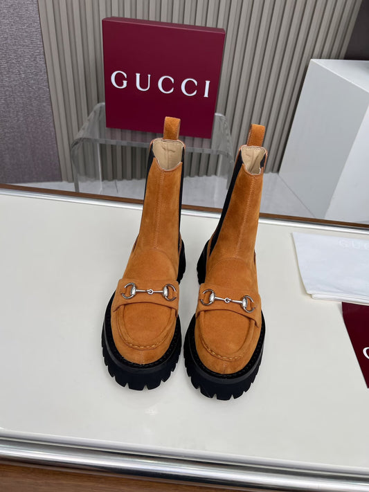 Gucci Horsebit Suede Boots