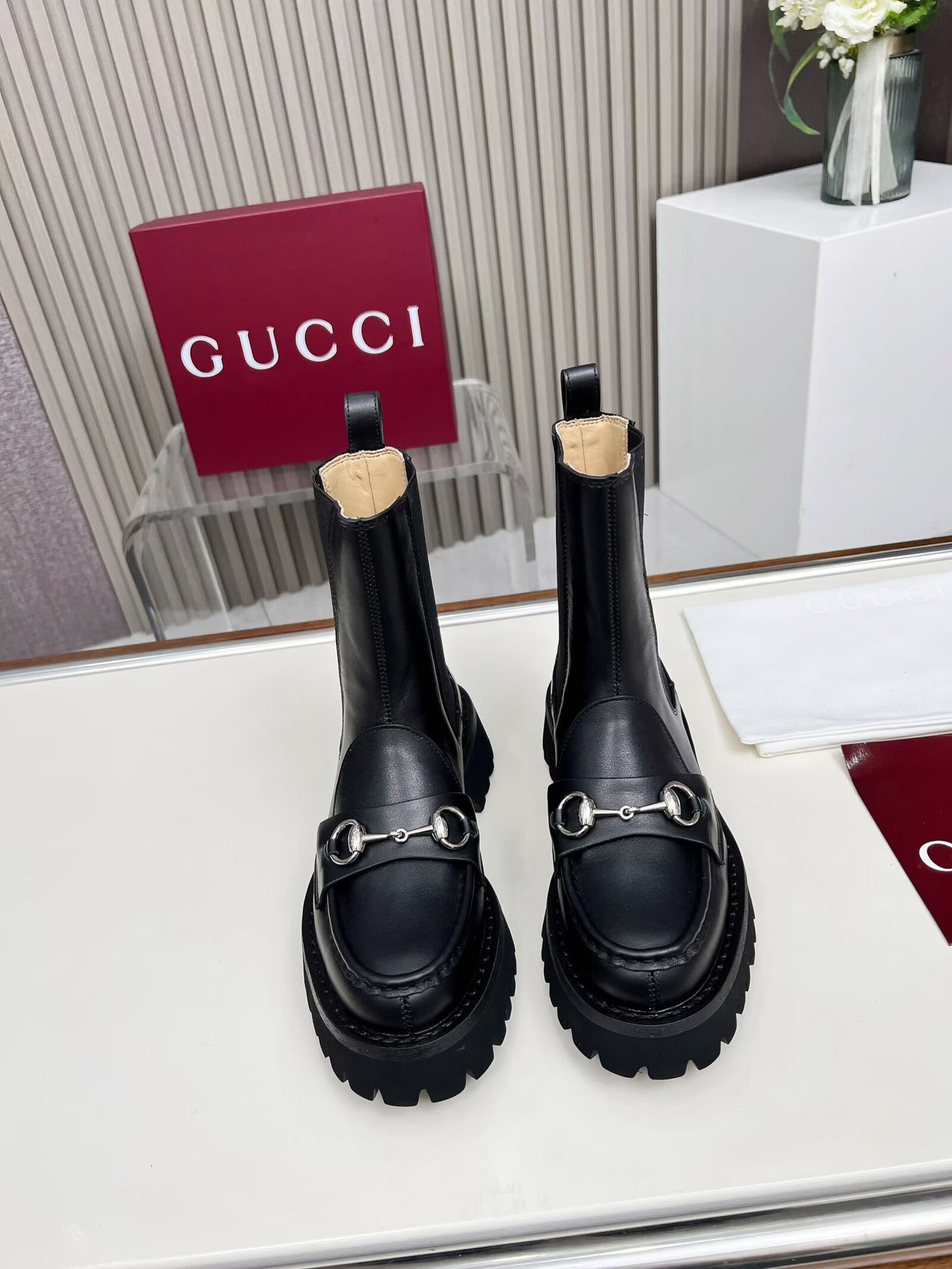 Gucci Horsebit Leather Boots