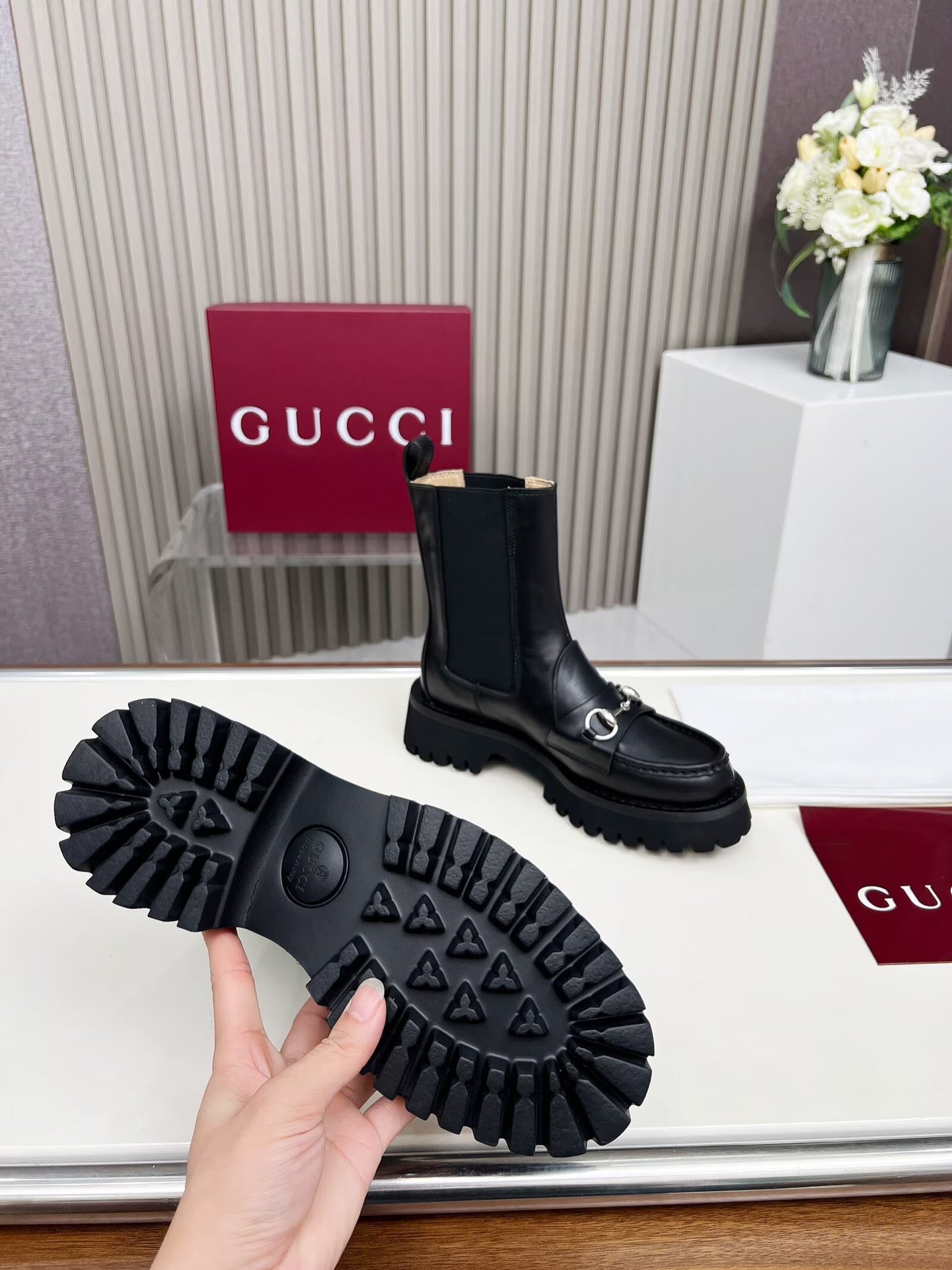 Gucci Horsebit Leather Boots