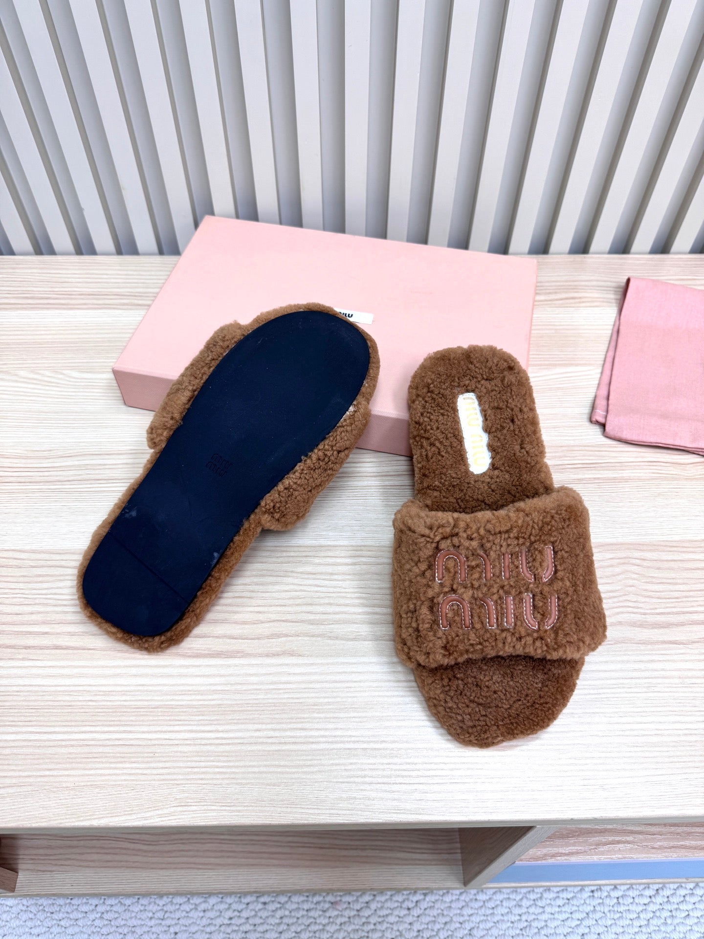 Miu Miu Teddy Slippers
