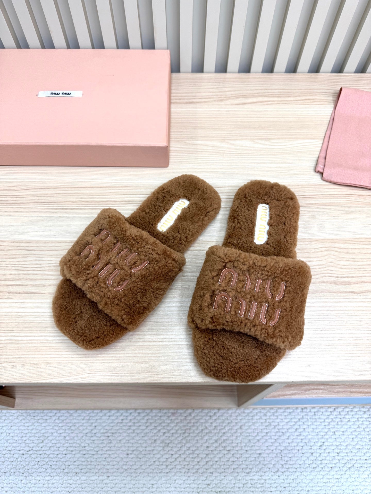 Miu Miu Teddy Slippers
