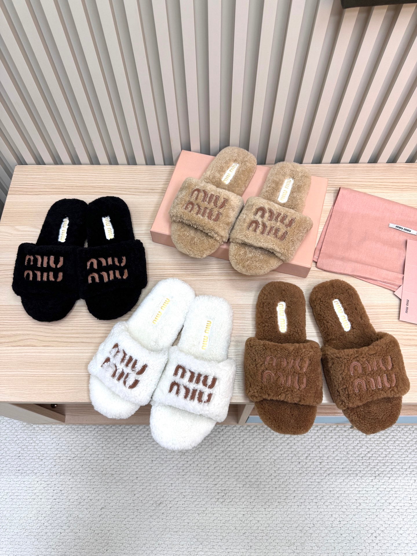 Miu Miu Teddy Slippers