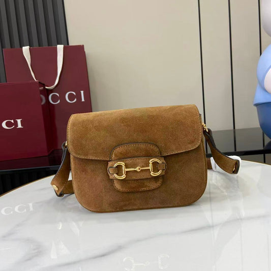 Gucci Horsebit 1955 Aura mini shoulder bag in suede