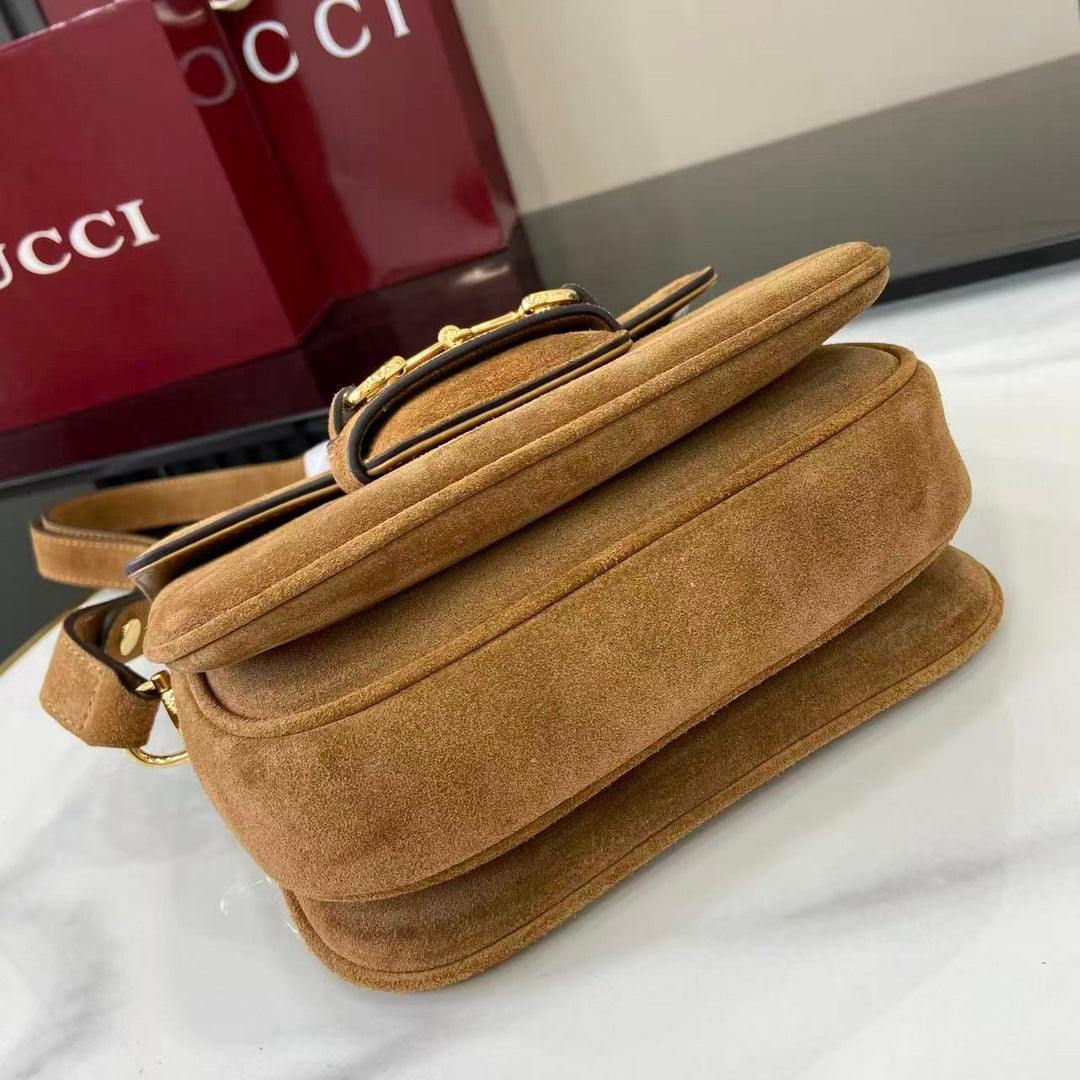 Gucci Horsebit 1955 Aura mini shoulder bag in suede