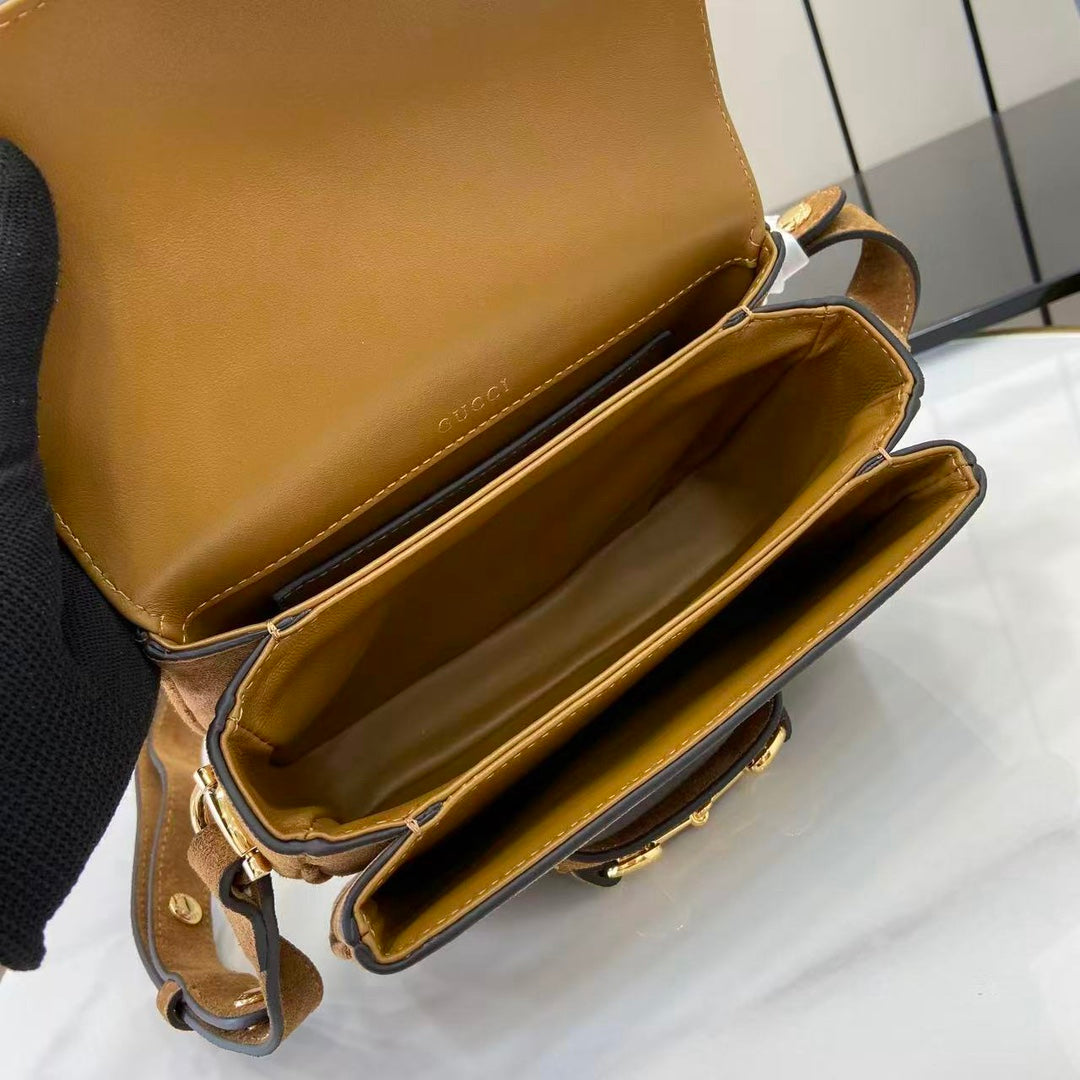 Gucci Horsebit 1955 Aura mini shoulder bag in suede