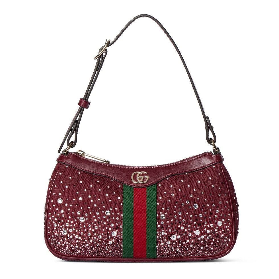 Gucci Ophidia crystals small shoulder bag