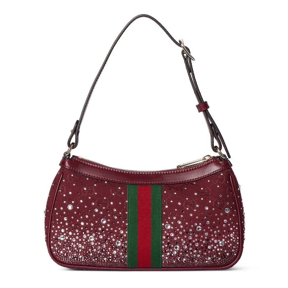 Gucci Ophidia crystals small shoulder bag