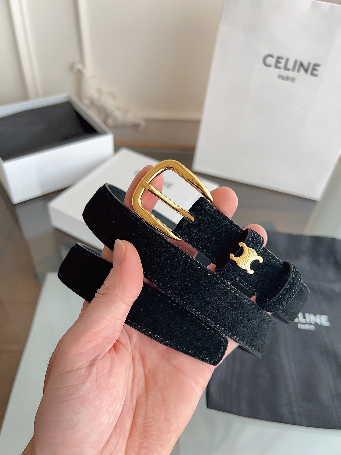 Celine Suede belt