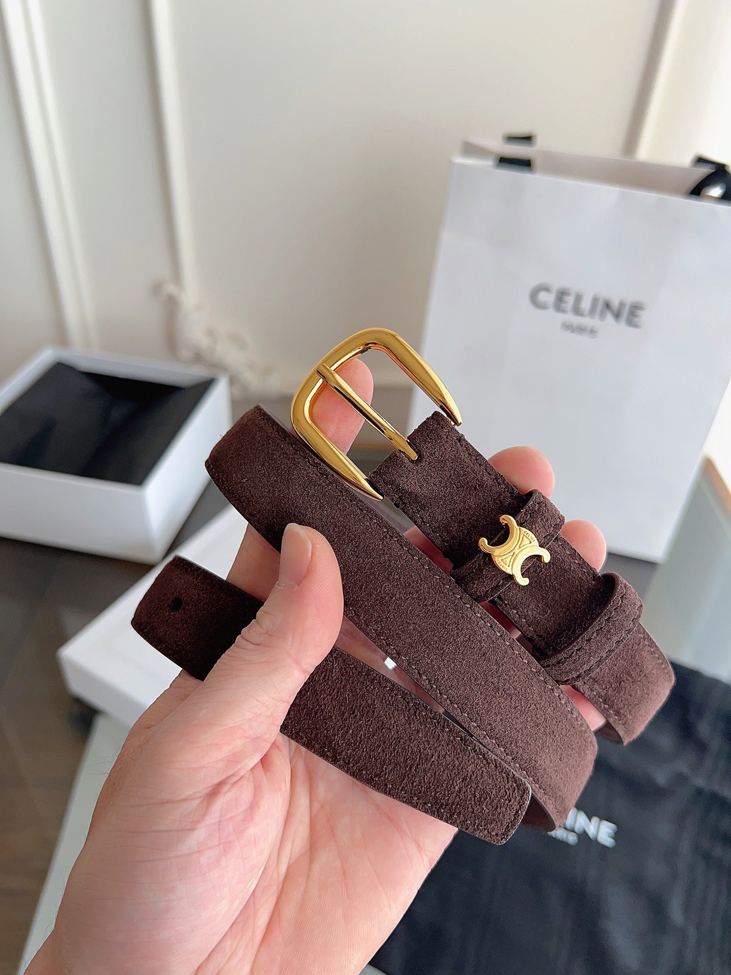Celine Suede belt