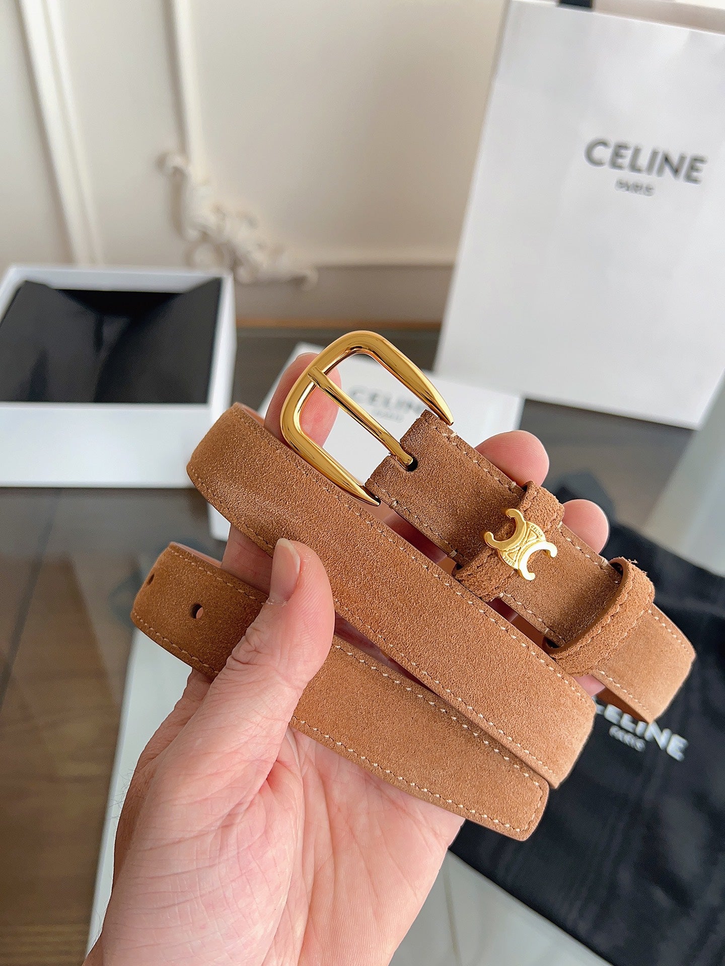 Celine Suede belt