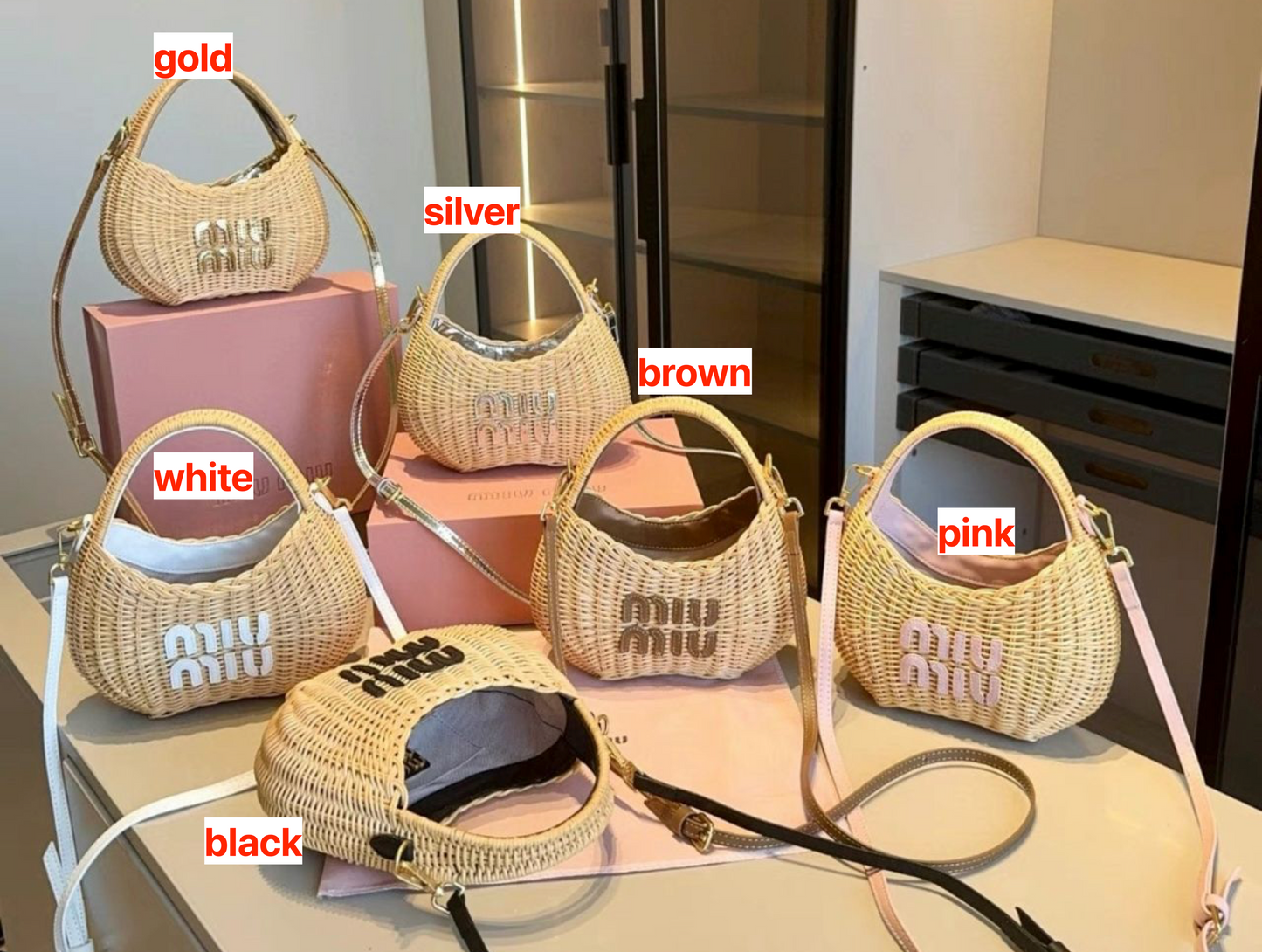 Miu Miu Wander wicker handbag