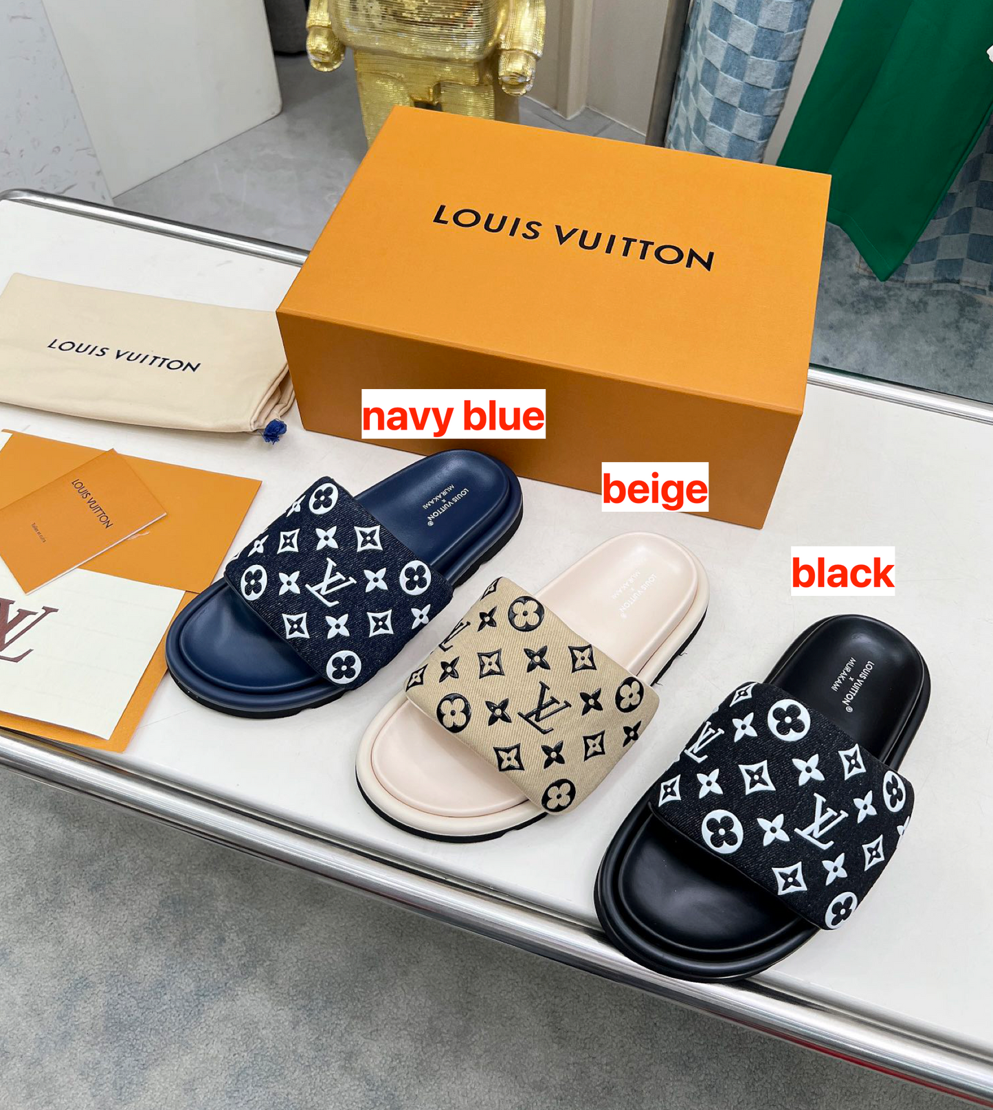 Louis Vuitton Denim Mules
