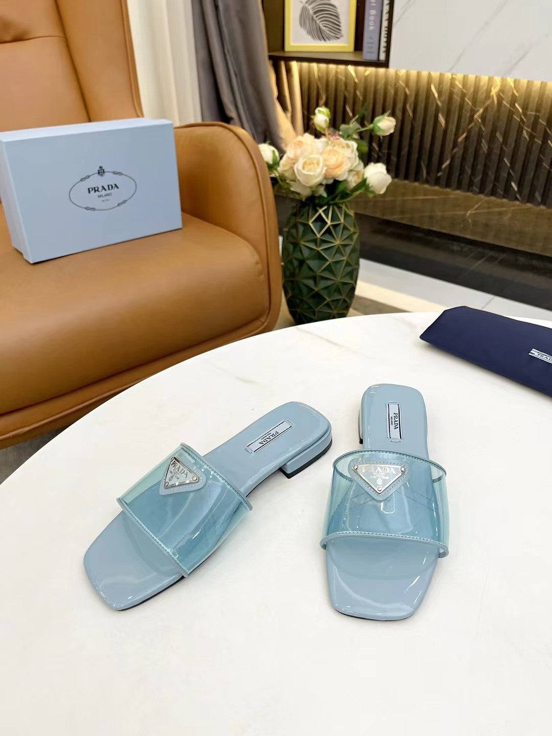 Prada Plexiglas Sandals